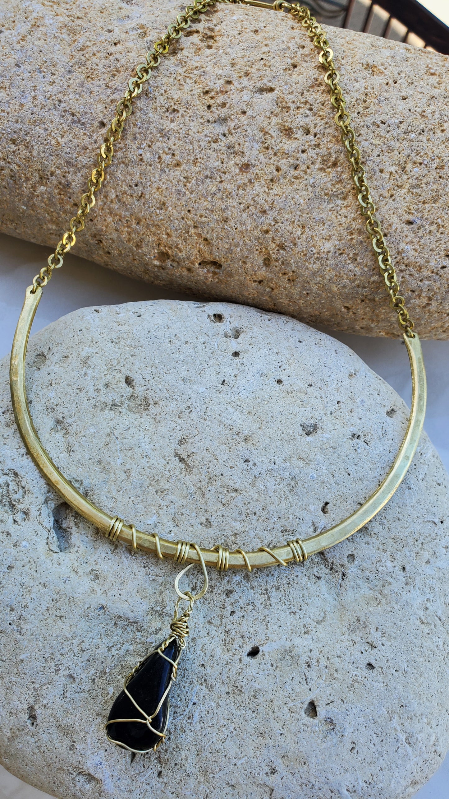 Metal bronce - Piedra obsidiana